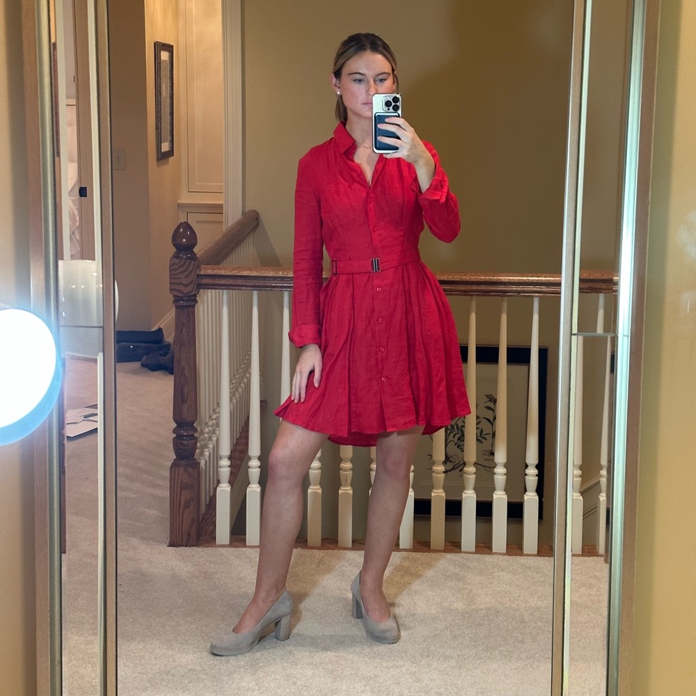 HD in Paris Button Down Dress (0, red)